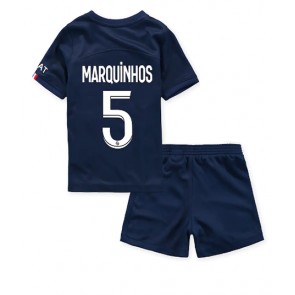Paris Saint-Germain Marquinhos #5 kläder Barn 2022-23 Hemmatröja Kortärmad (+ korta byxor)